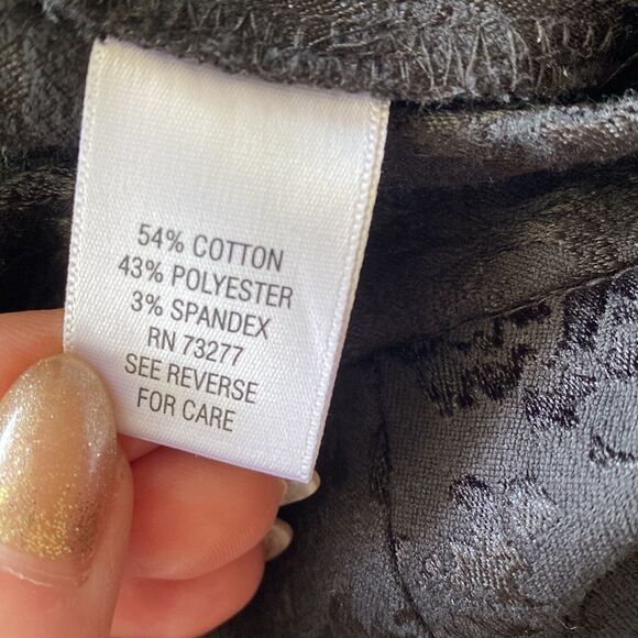 ❤️Last Chance Dana Buchman cotton blend black paisley cigarette pants size 14 - Picture 5 of 10